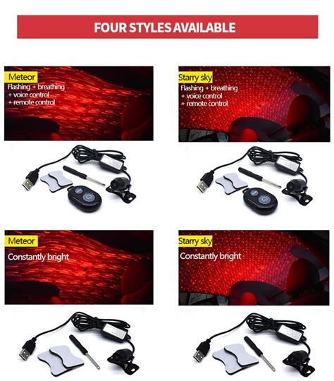 VAKU ® Car Roof Full Star / Meteor Projection Laser Car Interior ...