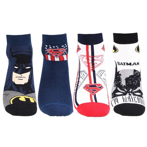 Superman and Batman Men's Socks - Pack of 4 – BONJOUR