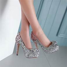 Glitter Heels For Wedding by Glitter Pumps Platform Bowtie High Heels Wedding Glitter Heels For Wedding