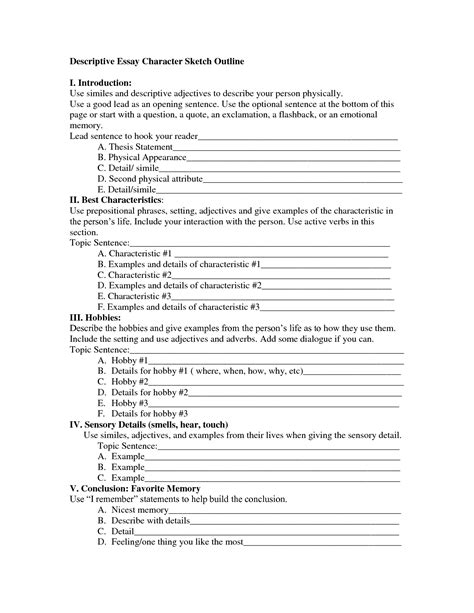 Character Sketch Essay | Good Sketch
