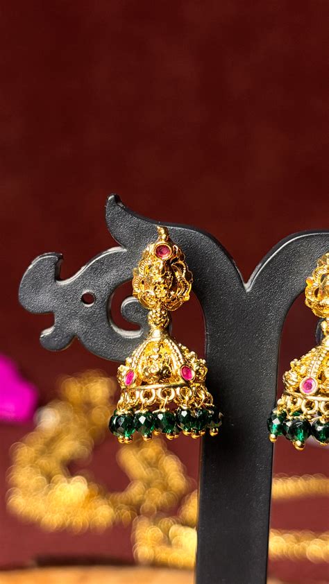 Nakshi Green Jhumka (Medium) SRJER117 – srjewellery