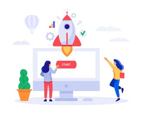 Start up concept launch new project boost rocket vector rocket up ...