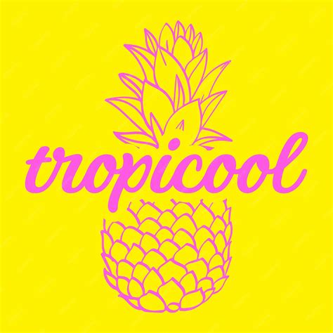VECTOR TROPICAL COOL DOODLE de piña (en inglés) | Vector Premium