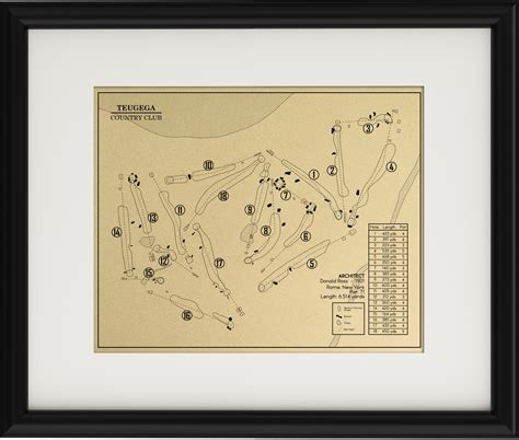 Teugega Country Club Outline (Print) – GolfBlueprints