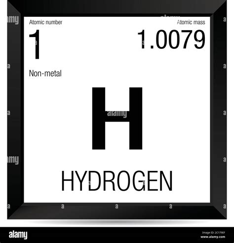 Hydrogen symbol. Element number 1 of the Periodic Table of the Elements ...