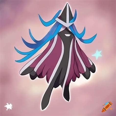 Steel and ice type pokémon with flowing cape on Craiyon