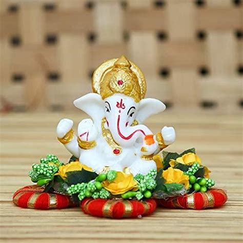 Buy eCraftIndia Polyresin Lord Ganesha Idol on Decorative Handcrafted ...