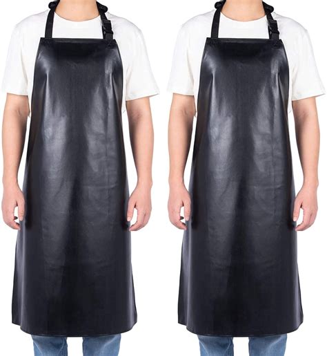Homsolver 2 Pack Waterproof Apron, 40" Heavy Duty Rubber Vinyl Apron ...