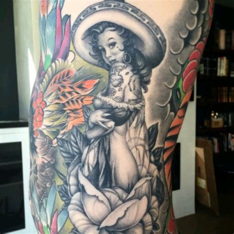 Traditional Pin Up Girl Tattoo