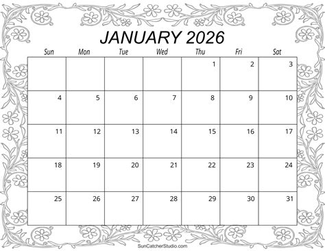 Printable Weekly Calendar January 2026 | Calendar Printable