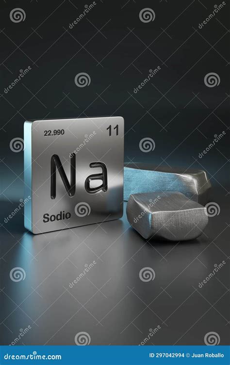 Sodium Element Symbol from the Periodic Table in Spanish Near Metallic ...