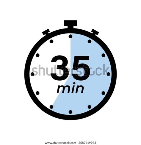 35 Minute Timer Clock Stopwatch Isolated Stock Vector (Royalty Free ...
