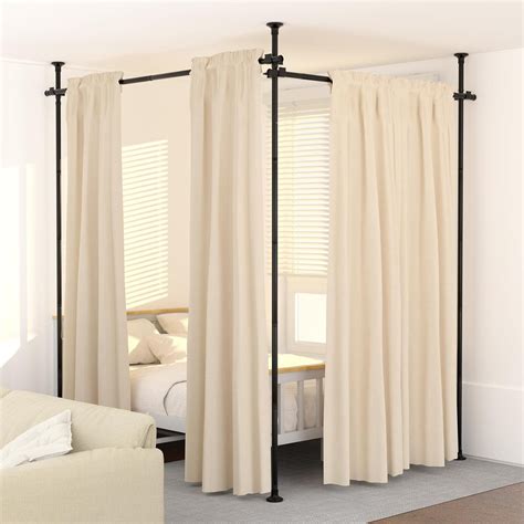 Room Divider Curtain Rod, No Drilling Tension Rods for Room Separation ...