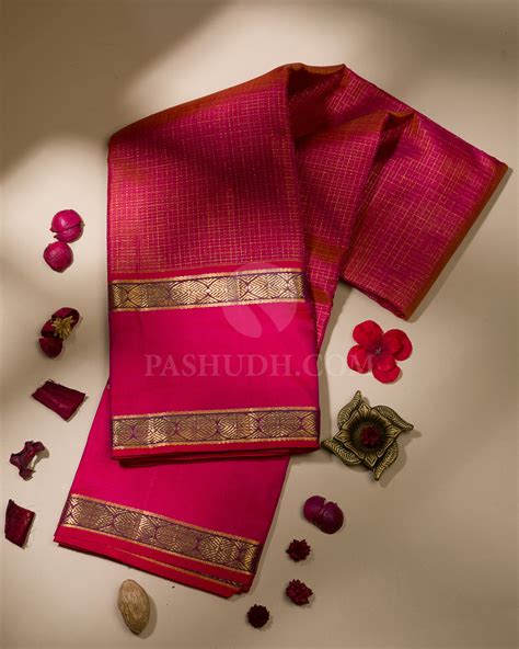 Pink Kanjivaram Silk Saree - S1134(A) – Pashudh Sarees