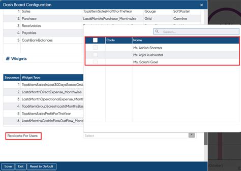 Dashboard Configuration
