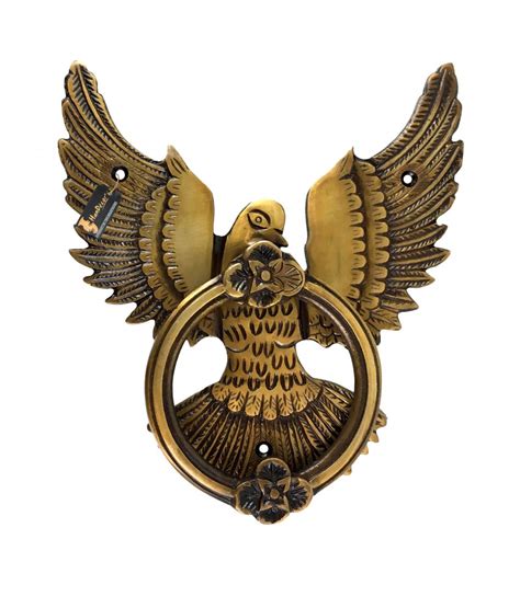 Buy Open Winged Eagle Design Brass Door Knocker (Multicolored) Brass ...