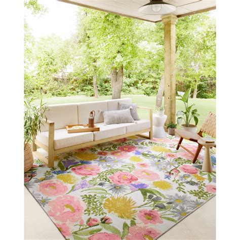 Loloi Rugs Botanical BOTABOT-01IVML330R 3'3" x 3'3" Ivory / Multi Round ...