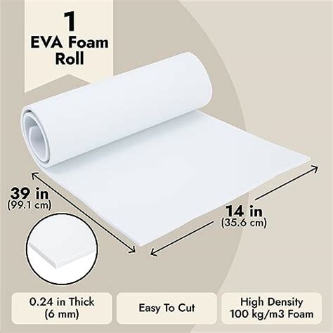 6mm Foam Roll, White Foam Sheet for Cosplay Armor, Costumes, High ...