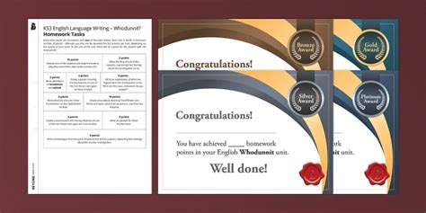 KS3 English Language Writing: Whodunnit? Homework Pack