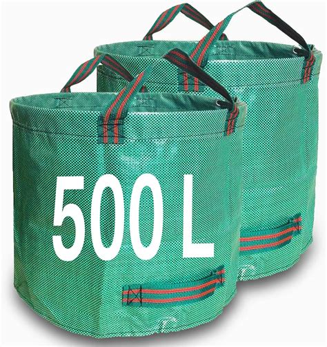 Singwow Heavy Duty Garden Bags - 500L x 2 Reusable Sacks with Handles ...