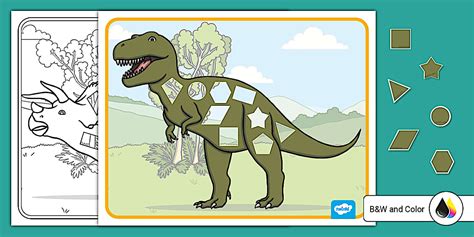 Fun Dinosaur 2D Shape Matching Mats