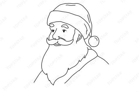 Santa Claus Outline Drawing Design Graphic by Topstar · Creative Fabrica
