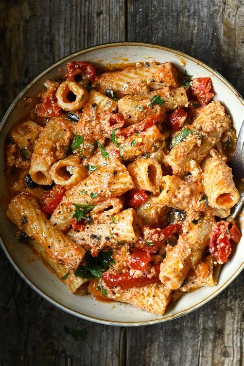 Eggplant and sun dried tomato pasta with ricotta - Serving Dumplings