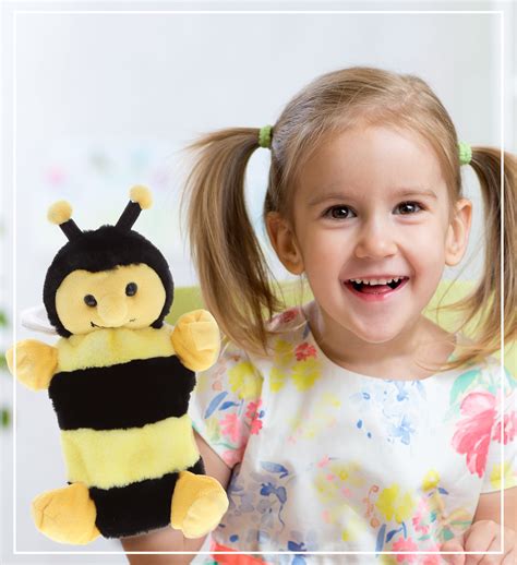 Buy DolliBu Honeybee Plush Hand Puppet for Kids - Soft Furry Stuffed ...