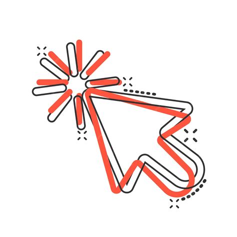 Ícone de cursor do mouse de computador em estilo cômico Cursor de seta ...