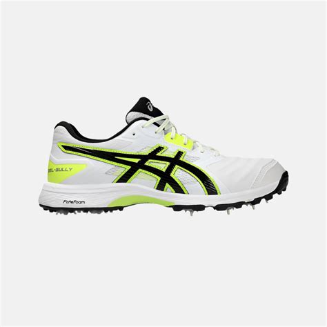 Asics GEL-GULLY 7 Men's Cricket Shoes - White/Safety Yellow – Gambol
