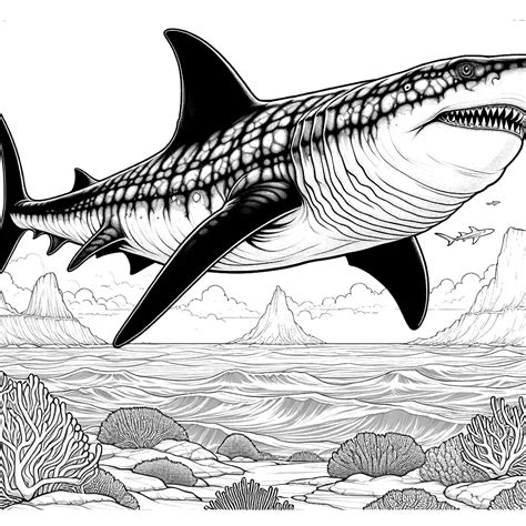 The Megalodon Coloring Page