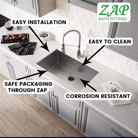ZAP Hexa Series 304 Grade Stainless Steel Kitchen Sink | Single Bowl ...