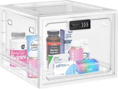 Amazon.com: Clear Lock Box,Locked Medicine Storage,Medicine Box Organizer Storage,Refrigerator ...