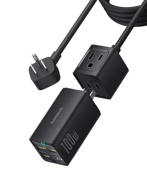 Baseus Charging Station 100W, 5 in 1 Travel Power Strip USB C Charger ...
