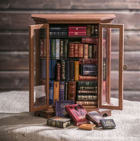 Miniature Bookcase with Handmade Books