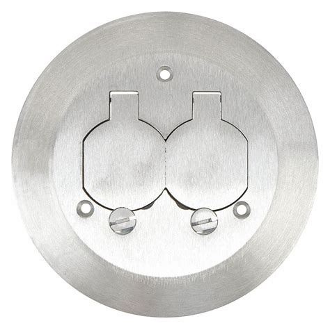 STEEL CITY, Round, Silver, Floor Box Cover and Carpet Flange - 2TDZ8|P ...