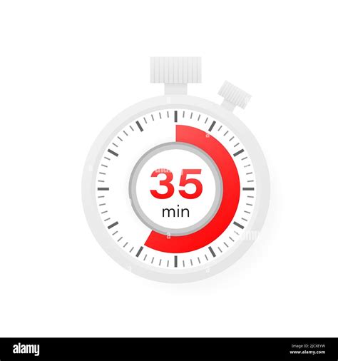 The 35 minutes timer. Stopwatch icon in flat style Stock Vector Image ...