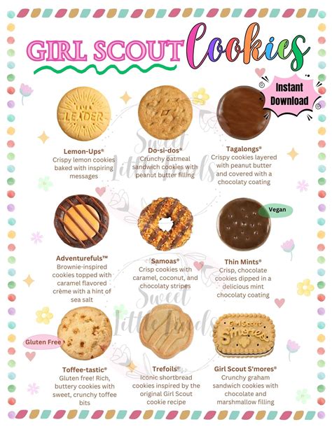 Girl Scout Cookie List Printable