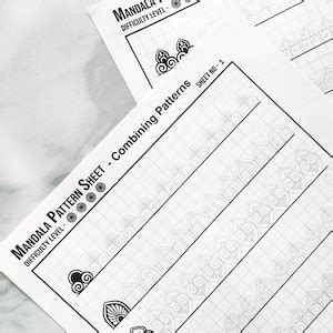Buy Mandala Pattern Sheets Set of 2 Mandala Practice Sheets, Digital ...