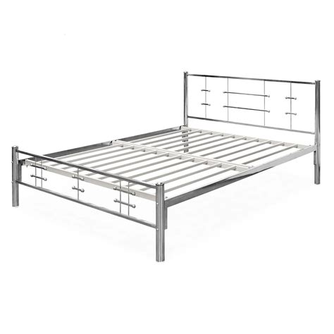 DG DEXAGLOBAL Metal Bed Fram - Stainless Steel -Without Mattress (5 ...