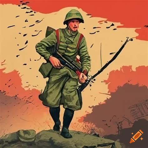 World War One poster with British soldier encouraging to fight for what's right on Craiyon