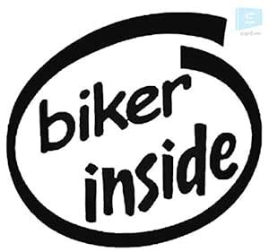 SIGN EVER Biker Inside Decals Vinyl Stickers for Car Side Window Bumper ...