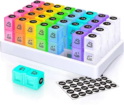 30 Day Pill Organizer Monthly, Portable One Month Pill Box Cases with ...