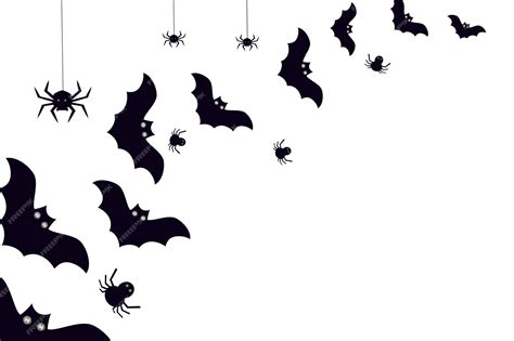 Premium Vector | Bats and spiders on a white background Halloween ...