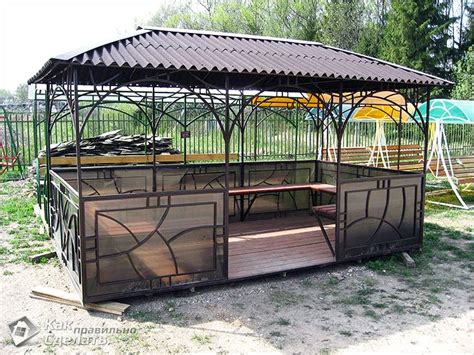 Беседка из профильной трубы своими руками - как сделать (+чертежи ...
