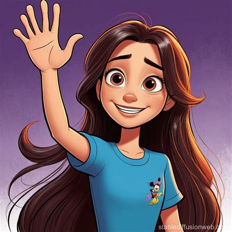 Long-Haired Disney Pixar Mom Waving | Stable Diffusion Online
