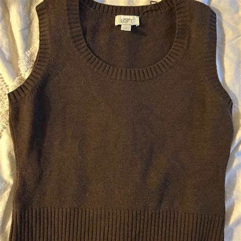 Loft Brown Sweater Vest, Size M #sweatervest... - Depop
