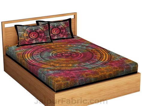 Tie Dye Mandala Print Bed Sheet with 2 Pillow Covers cum Tapestry ...