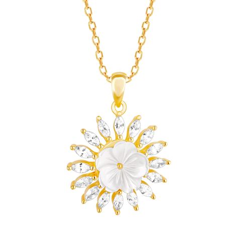 GIVA 925 Silver Golden Daisy Affair Pendant with Link Chain | Gifts for ...