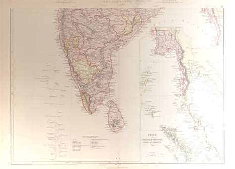 Map of Southern India and Pegu – J & C. Walker (c.1883) – Bartele Gallery